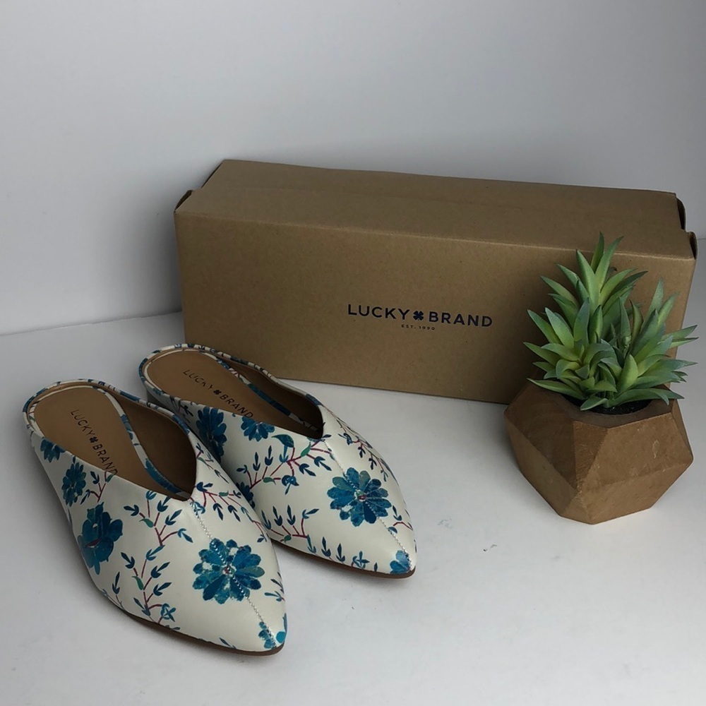NEW Lucky Brand Barbora Flower Mules Loafers 5.5